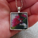 PInk flower necklace $30 bzd