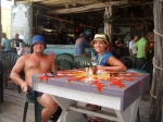 Hanging out at Fidos beach party