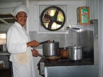 Walter cooking shrimp
