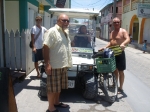Picking up bbq chickens for the boat  
