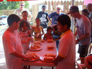 Kids hotdog eating contest