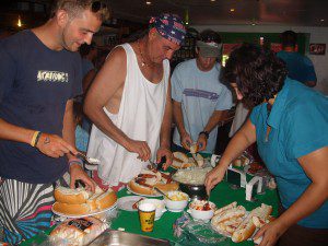 Adult hot dog eating contest