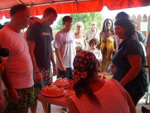 Adult hotdog eating contest