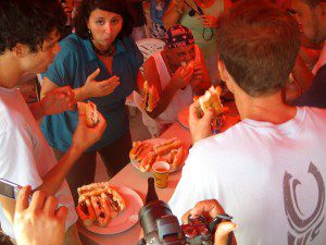 Adult hot dog eating contest