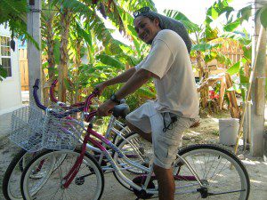 Walter testing the new bikes