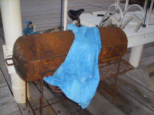 Blue towel