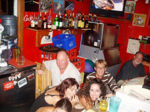 Hiding behind the bar 