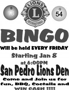Lions Club Bingo Lions Club Bingo