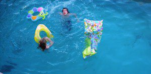playing in the pool