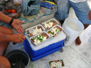 Peter Graniel cooking up our fresh fish lunch - Carbunkle Trumpet