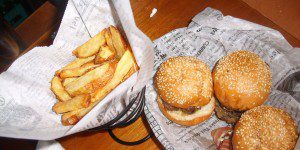 Sliders and fresh cut fries Sliders and fries
