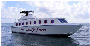 San Pedro Water Jets Express San Pedro Water Jets Express - San Pedro's first direct run to Chetumal Q.Roo Mexico