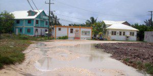 Puddles from last nights rain Rainy season Belize