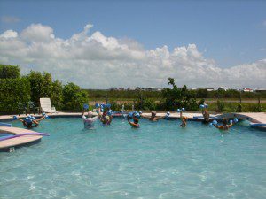 Getting fit at Maureen's aquafit class San Pedro Fitness Club