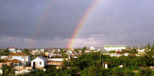 Rainbow over South San Pedro Ambergris Caye Weather