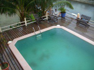 Pool almost too full Tropical Storm Matthew
