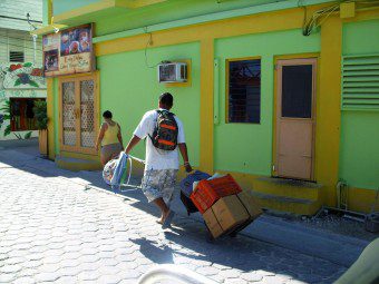 Wheels make things easier Downtown San Pedro Belize
