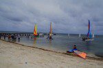 33 Hobie cats and windsurfer Belize windsurfing