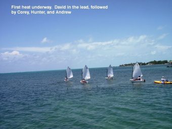 First heat. start Optimist-class dinghies