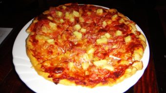 Thin crust Hawaiian from Pedro's pizza