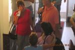 Sue welcoming Christy - first time outside of USA tropic air sn pedro belize