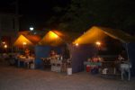 Food stands in Central park at night belizean food