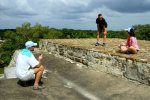 3 Friends enjoying view at Altun Ha altun ha maya ruin belize