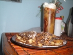 Iced Coffee and French toast with hot buttered rum syrup
